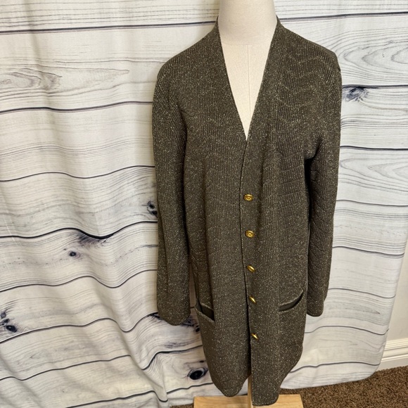 Escada Vintage Metallic Knit Sweater cardigan - Picture 1 of 5